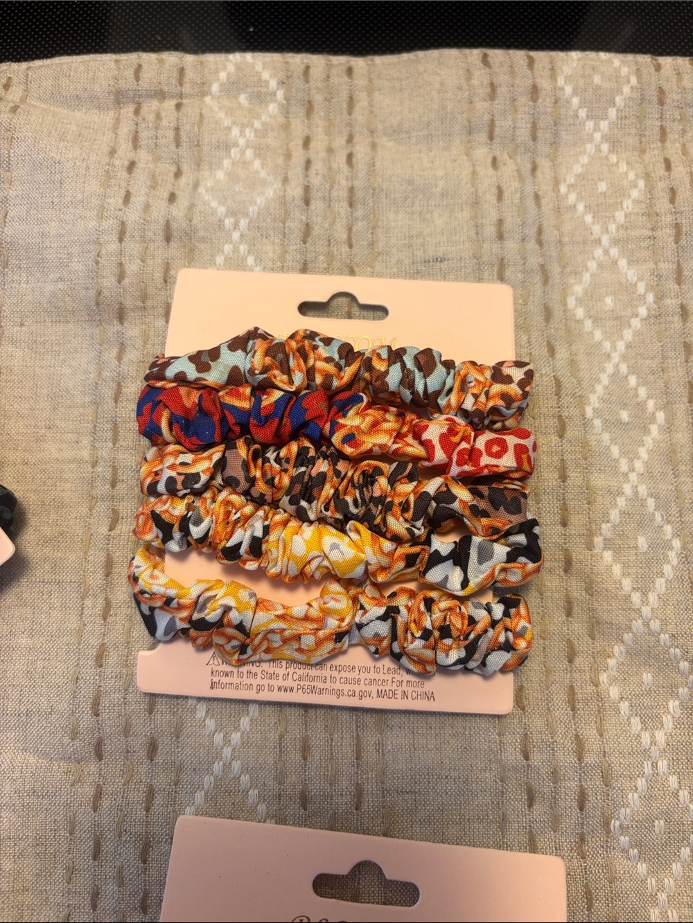 Floral & Patterned Scrunchie Set – Multi Color - Picture 3 of 5